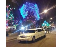 Holiday Lights in a limo